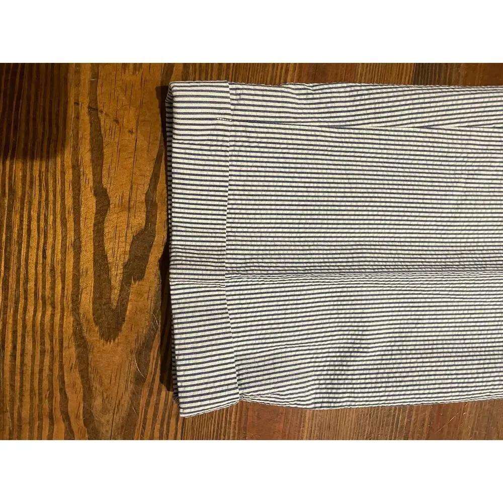 Brooks Brothers Elliot Seersucker Pleated Men's 36x34 Blue White Cuffed Pants